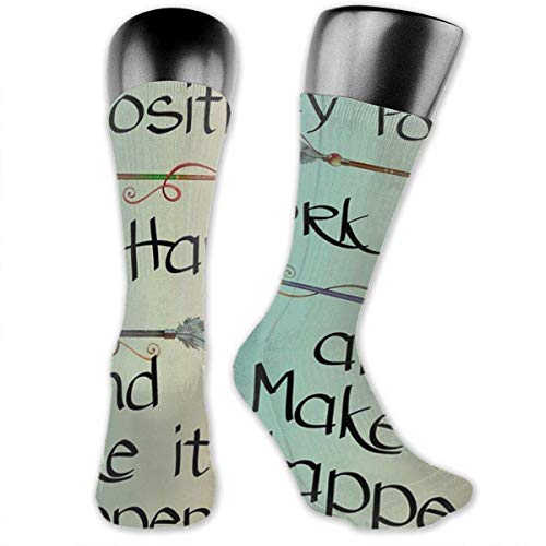 YYTY calcetines Stay Positive Work Hard and Make It Happen Unisex Casual Crew Socks Daily Sports Socks