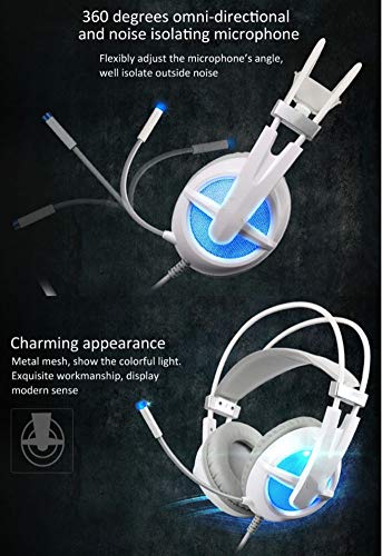 YYZLG Auriculares para Juegos con micrófono de reducción de Ruido, Auriculares PS4 Xbox One, Auriculares para Auriculares Gaming Usb7.1 Auriculares Luminosos-Black