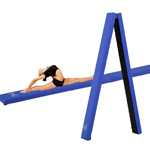 Z ZELUS 224CM / 8 pies Viga de Equilibrio de Gimnasia Plegable Barra de Equilibrio con Base Antideslizante Asas de Transporte para Niños, Principiantes y Gimnastas Profesionales (Azul)