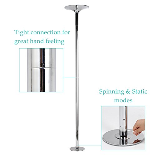 Z ZELUS Barra de Baile 45 mm Pole Dance Ajustable 2.2m-2.7m Barra Pole Dance Capacidad de 200KG Barra Acero Inoxidable para Danza Ejercicio Fitness