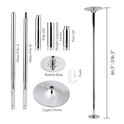 Z ZELUS Barra de Baile 45 mm Pole Dance Ajustable 2.2m-2.7m Barra Pole Dance Capacidad de 200KG Barra Acero Inoxidable para Danza Ejercicio Fitness