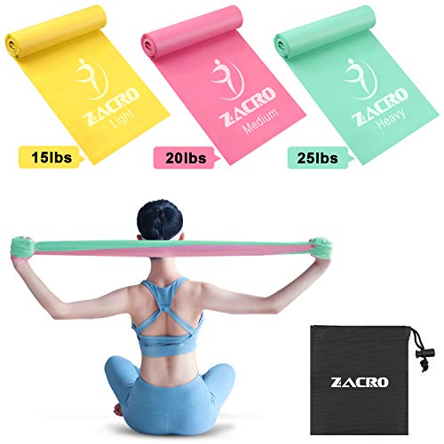 Zacro Bandas Elasticas Fitness 3 Pcs, 1.8M Banda de Resistencia de Fitness para Hombres y Mujeres, Ideal para Yoga, Pilates, Crossfit, Estiramiento, Entrenamiento de Fuerza, Culturismo, Fisioterapia