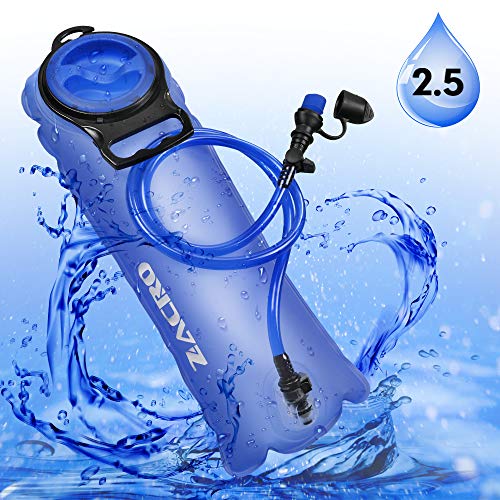 Zacro TPU Bolsa de Hidratación 2.5L, Mochila Hidratación Portátil sin BPA, Bolsa de Agua con Sistema de Auto-Bloqueo y Apertura Grande, para Ciclismo, Senderismo, Carrera, Escalada, Camping