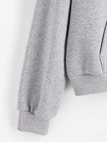 ZAFUL Sudaderas con Capucha Pullover para Mujer 2019 (Gris, S (EU.36))