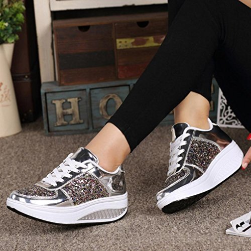 Zapatillas de deporte de mujer, Covermason Ladies Sequins Shake Sneakers