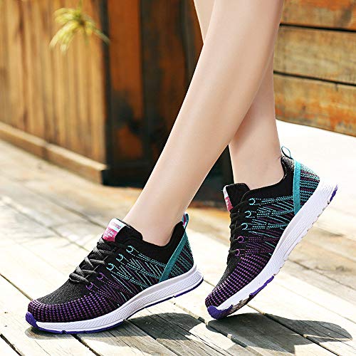 Zapatillas de Deporte Respirable para Correr Deportes Zapatos Running Cojines de Aire Calzado Mecedora Net para Estudiante Volar Zapatos Deportivas de Mujer Gimnasia Ligero Sneakers Atletismo riou