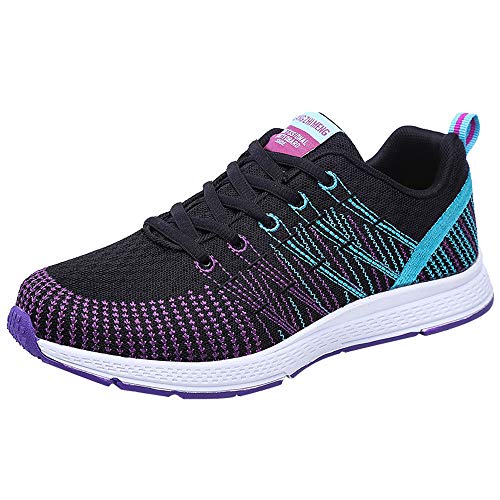 Zapatillas de Deporte Respirable para Correr Deportes Zapatos Running Cojines de Aire Calzado Mecedora Net para Estudiante Volar Zapatos Deportivas de Mujer Gimnasia Ligero Sneakers Atletismo riou