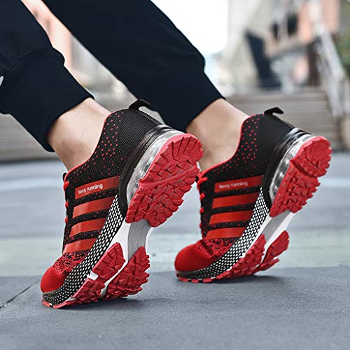 Zapatillas de Deporte Respirable para Correr Deportes Zapatos Running Hombre, Logobeing Calzado Casual de Camuflaje Calzado de Estudiante de Baja Ayuda Seguridad Deportivo Hombre (42,Rojo #2)