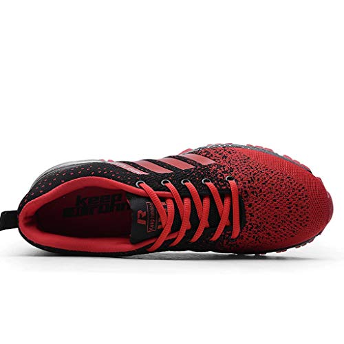 Zapatillas de Deporte Respirable para Correr Deportes Zapatos Running Hombre, Logobeing Calzado Casual de Camuflaje Calzado de Estudiante de Baja Ayuda Seguridad Deportivo Hombre (43,Rojo #2)