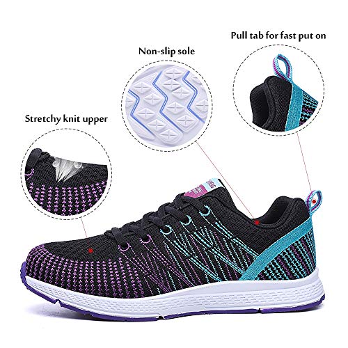 Zapatillas de Deportivos de Running para Mujer Gimnasia Ligero Sneakers Morado 38