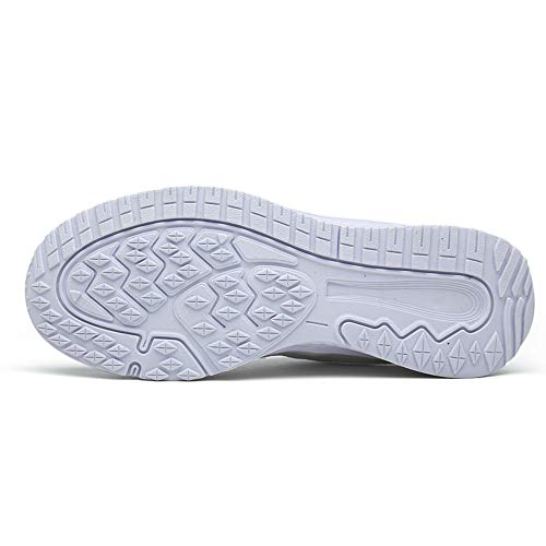 Zapatillas de Deportivos de Running para Mujer Gimnasia Ligero Sneakers Negro Azul Gris Blanco 35-40 Blanco 40