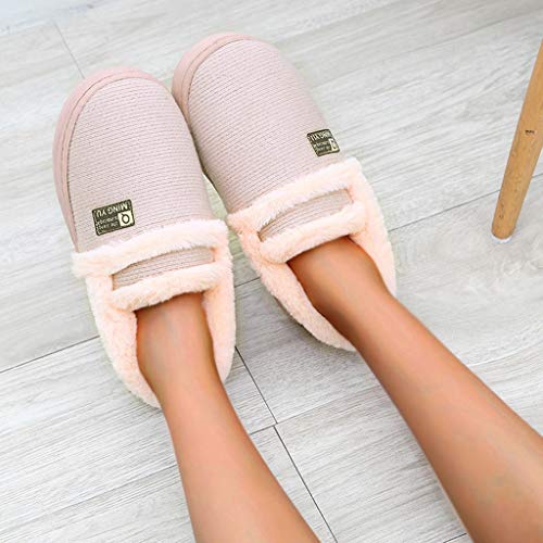 Zapatillas de Estar por casa de Algodón para Mujer Cómodas Pantuflas Invierno Antideslizante Mujeres Hombres Parejas Cloud Flock Zapatillas Antideslizantes cálidas para el Piso Zapatillas de casa