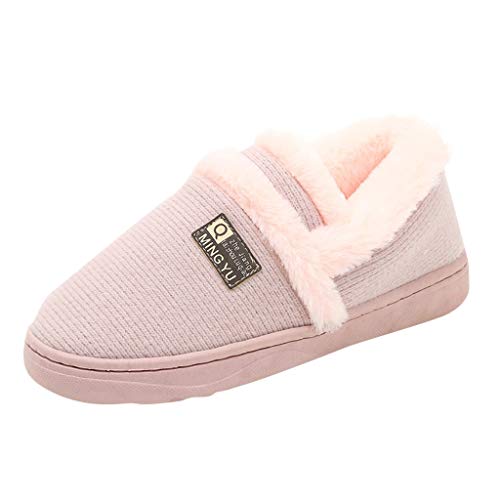 Zapatillas de Estar por casa de Algodón para Mujer Cómodas Pantuflas Invierno Antideslizante Mujeres Hombres Parejas Cloud Flock Zapatillas Antideslizantes cálidas para el Piso Zapatillas de casa