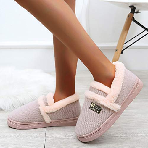 Zapatillas de Estar por casa de Algodón para Mujer Cómodas Pantuflas Invierno Antideslizante Mujeres Hombres Parejas Cloud Flock Zapatillas Antideslizantes cálidas para el Piso Zapatillas de casa