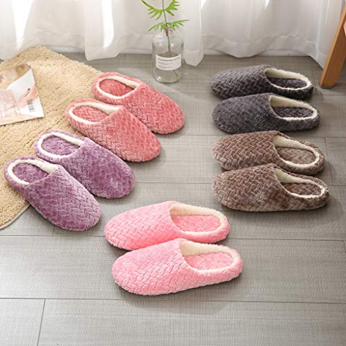 Zapatillas de Estar por casa para Mujer Impermeables de Pantuflas Térmicos de Invierno Suave Algodón Casa Zapatos Cómodo Y Antideslizante Zapatillas de casa de Zapatillas cálidas para Hombre