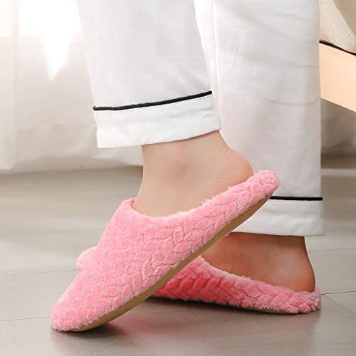 Zapatillas de Estar por casa para Mujer Impermeables de Pantuflas Térmicos de Invierno Suave Algodón Casa Zapatos Cómodo Y Antideslizante Zapatillas de casa de Zapatillas cálidas para Hombre