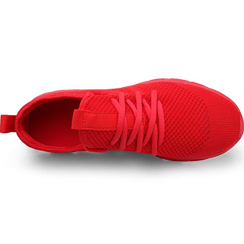 Zapatillas de Running para Hombre Casual Tenis Asfalto Zapatos Deporte Fitness Gym Correr Gimnasio Deportives Transpirables Seguridad Atlético Trekking Bambas Plataform Sneakers Rojo 45 EU