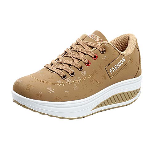 Zapatillas Deportivas Mujer Fannyfuny Zapatillas Deportivas Cuña Zapatos Wedge Sneakers Moda de Malla de Aumento de Zapatos Fondo de balancín Zapatillas 35-40