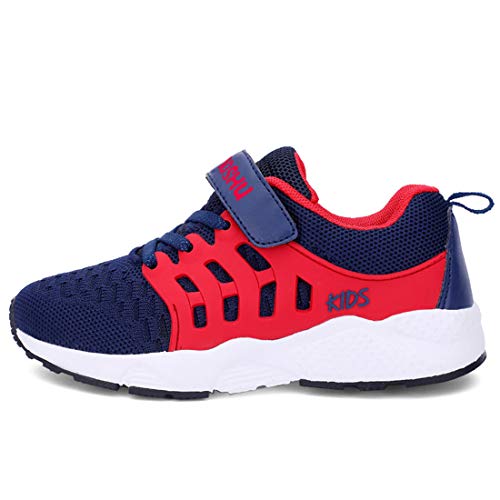 Zapatillas Niños Unisex Ligero Entrenadores para Paseos Caminatas Jogging Colegio  Azul-Nuevo 32 EU