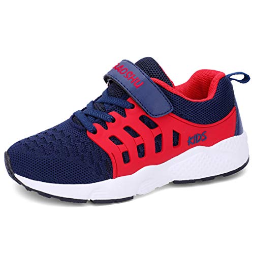 Zapatillas Niños Unisex Ligero Entrenadores para Paseos Caminatas Jogging Colegio  Azul-Nuevo 32 EU