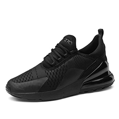 Zapatillas Running Hombre Antideslizantes Ligeras Zapatillas de Correr Casual para Deportivas de Malla Negro 39