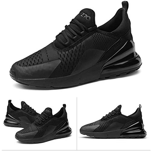 Zapatillas Running Hombre Antideslizantes Ligeras Zapatillas de Correr Casual para Deportivas de Malla Negro 43