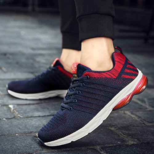 Zapatillas Running para Hombre Aire Libre y Deporte Transpirables Casual Zapatos Gimnasio Correr Sneakers Azul 39