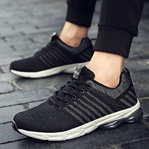 Zapatillas Running para Hombre Aire Libre y Deporte Transpirables Casual Zapatos Gimnasio Correr Sneakers Gris 45