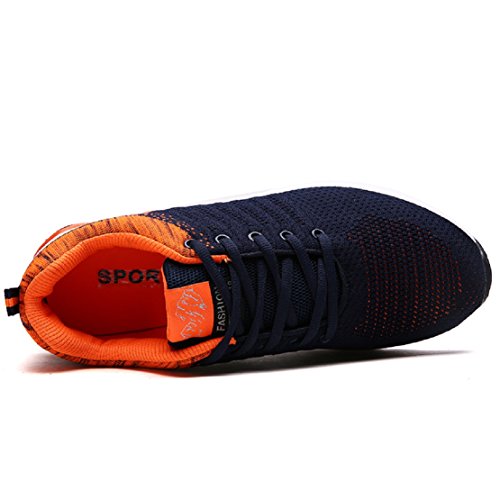 Zapatillas Running para Hombre Aire Libre y Deporte Transpirables Casual Zapatos Gimnasio Correr Sneakers Naranja 39