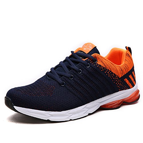 Zapatillas Running para Hombre Aire Libre y Deporte Transpirables Casual Zapatos Gimnasio Correr Sneakers Naranja 43