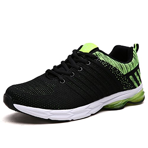 Zapatillas Running para Hombre Aire Libre y Deporte Transpirables Casual Zapatos Gimnasio Correr Sneakers Verde 44