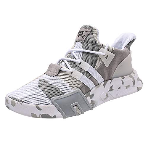 Zapatillas Running para Hombre Aire Libre y Deporte Transpirables Ligeras Zapatos Gimnasio Correr Malla Sneakers Casual Comodas Deportivas Zapatos competitivos Blanco riou