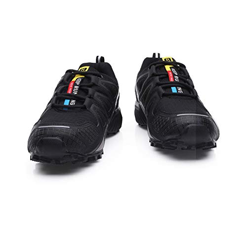 Zapatillas Trekking Hombre Zapatillas Senderismo Transpirable Antideslizante Al Aire Libre Zapatillas de Deporte Negro 42