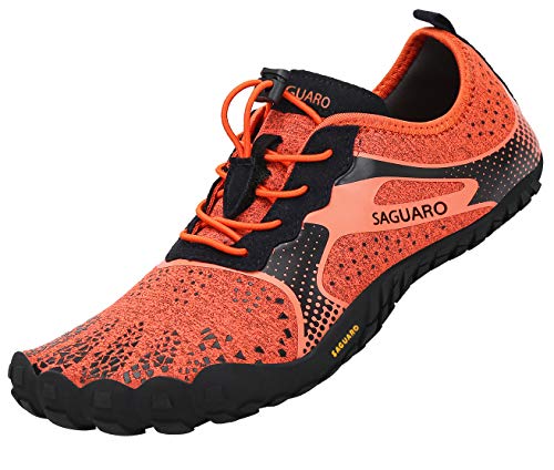 Zapatos de Agua Hombre Surf Piscina Playa Fitness Deportes Escarpines para Mujer Antideslizante Transpirables Naranja 45