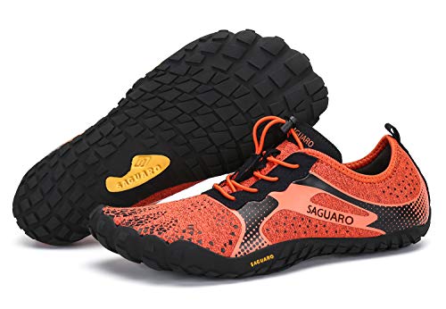 Zapatos de Agua Hombre Surf Piscina Playa Fitness Deportes Escarpines para Mujer Antideslizante Transpirables Naranja 45