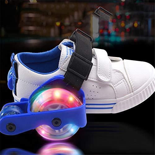 Zapatos de patinaje con ruedas de tacón con ruedas intermitentes, patines de talón resistentes al desgaste por flash Patinaje sobre ruedas calientes, cojinete silencioso, rueda de PU, tamaño ajustable