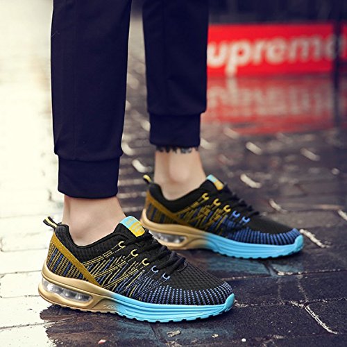 Zapatos de Running Para Hombre Zapatillas Deportivo Outdoor Calzado Asfalto Sneakers Negro Azul 41