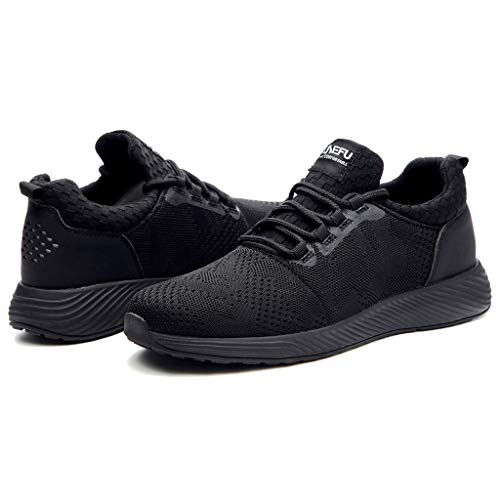 Zapatos de Seguridad para Hombre Trabajo con Punta de Acero, Zapatillas Deportivas al Aire Libre Moda Resistentes Deslizamiento Ligeras y Transpirables Suela Blanda Negro Yvelands(45)