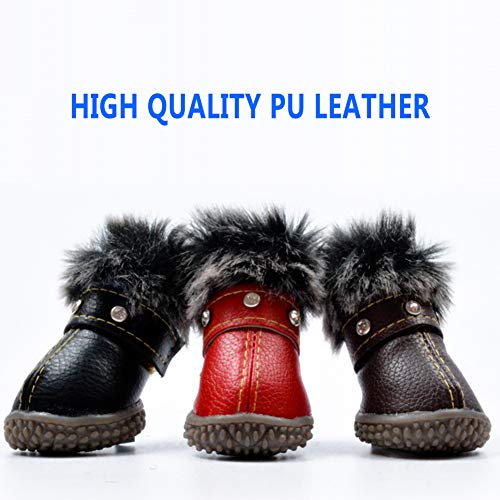 Zapatos Impermeables para Perros Botas De Nieve para Invierno para Perros Paw Cover Velcro Reflectante - Antideslizante - Adecuado para Mascotas Grandes y Medianas Paquete De 4,Negro,XL
