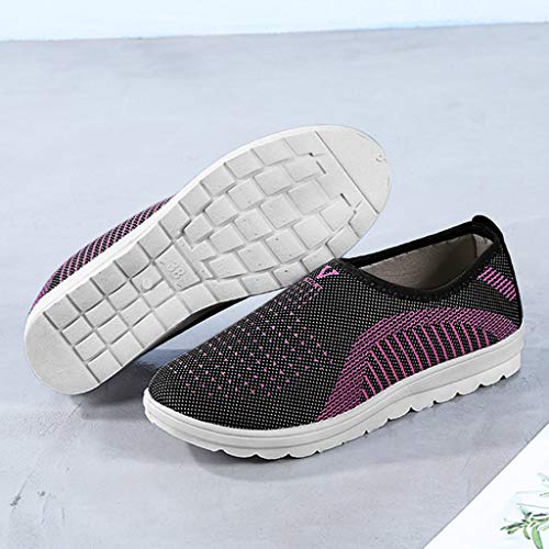 Zapatos Ligeros de Malla Transpirable para Caminar al Aire Libre para Mujeres Zapatillas Trail Running Mujer Cómodos Calzado Plana Casual Mocasines Trekking Senderismo Yvelands(gris,40)