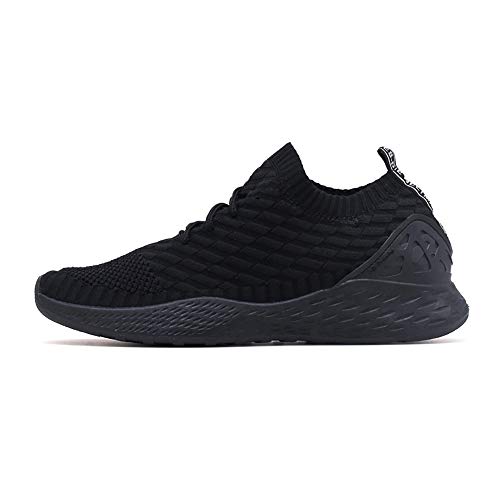 Zapatos para Correr Hombre Calcetines Zapatillas de Deportivo Slip on Sneakers de Gimnasia Jogging Low Top Calzado Knit Transpirables Fitness Negro 41