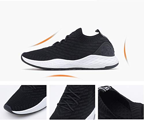 Zapatos para Correr Hombre Calcetines Zapatillas de Deportivo Slip on Sneakers de Gimnasia Jogging Low Top Calzado Knit Transpirables Fitness Negro 41