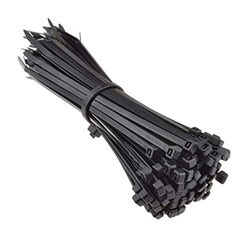 ZARRS Ataduras de Cables,100 Pack Nylon Bridas Negro Heavy Duty Zip Ties para la Oficina Casa Taller Garaje 200 mm x 2.5 mm