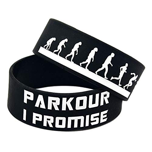 Zdy Pulsera Silicona 2Pcs 1 Pulgada Deportes Pulsera Parkour Parkour Pulsera Silicona I Promise Colorear Logo,Azul