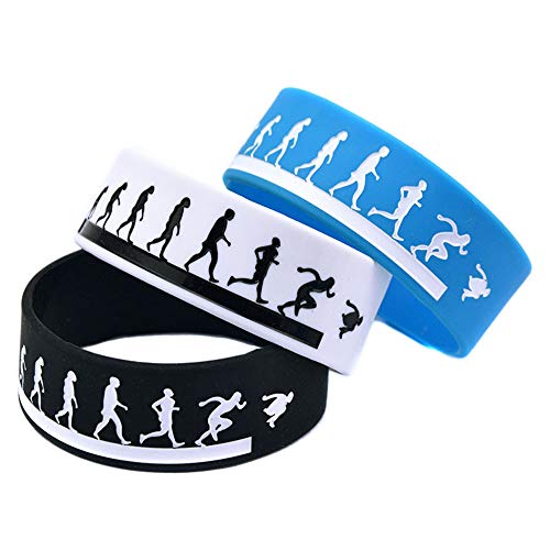 Zdy Pulsera Silicona 2Pcs 1 Pulgada Deportes Pulsera Parkour Parkour Pulsera Silicona I Promise Colorear Logo,Azul