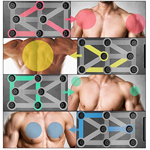 ZEHNHASE Push Up Rack Board, Soporte Push-up 12 en 1 Herramientas de Ejercicio de Culturismo Junta de Entrenamiento para Hombres Mujeres Entrenamiento en casa