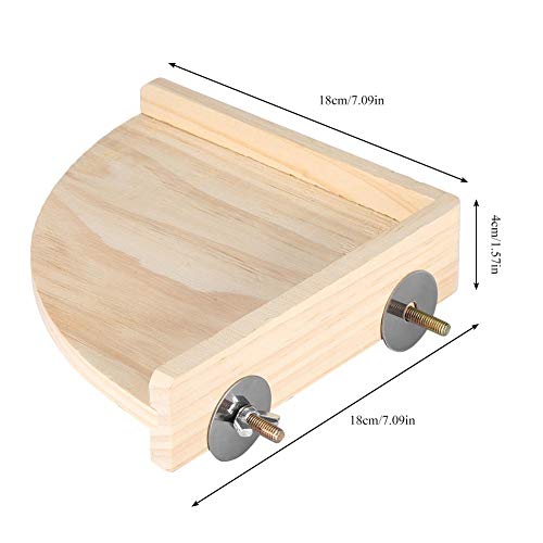Zerodis Plataforma de Madera en Forma de Abanico, Jaula Plataforma de Esquina Estante Soporte de Descanso Jaula pequeña para Mascotas Accesorio para Loro hámster Chinchillas pájaro