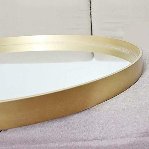 ZfgG 50cm Grande Oro Redondo montado en la Pared de Espejo de latón Estructura de Metal Cuarto de baño salón