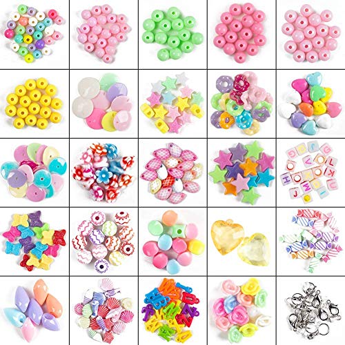 ZFYQ Juguete de Cuentas de Niños DIY, Cuentas Coloridas para Hacer Joyas para Niños Pulseras de Bricolaje Cuentas de Collares (520pcs)