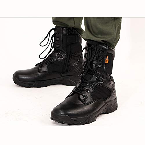 ZHAO Desierto Botas de Combate Fabricantes al por Mayor Delta Altas de Combate entusiastas Militares Fuerzas Especiales Cuero Botas tácticas del Desierto al Aire Libre Cima mas Alta Black-38